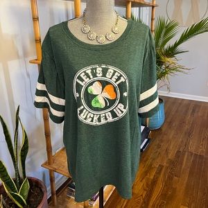 Amazon Green Short Sleeve Tee with Shamrock Design